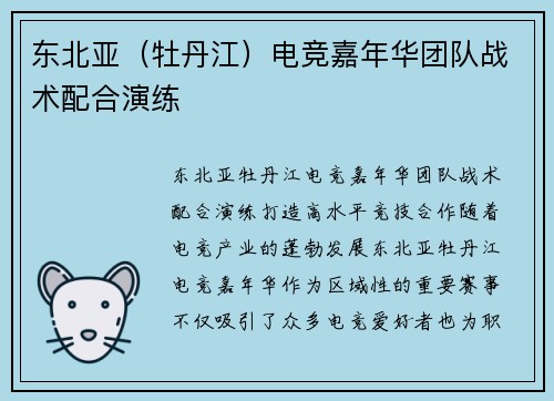 东北亚(牡丹江)电竞嘉年华团队战术配合演练 东北亚(牡丹江)电竞嘉年华团队战术配合演练